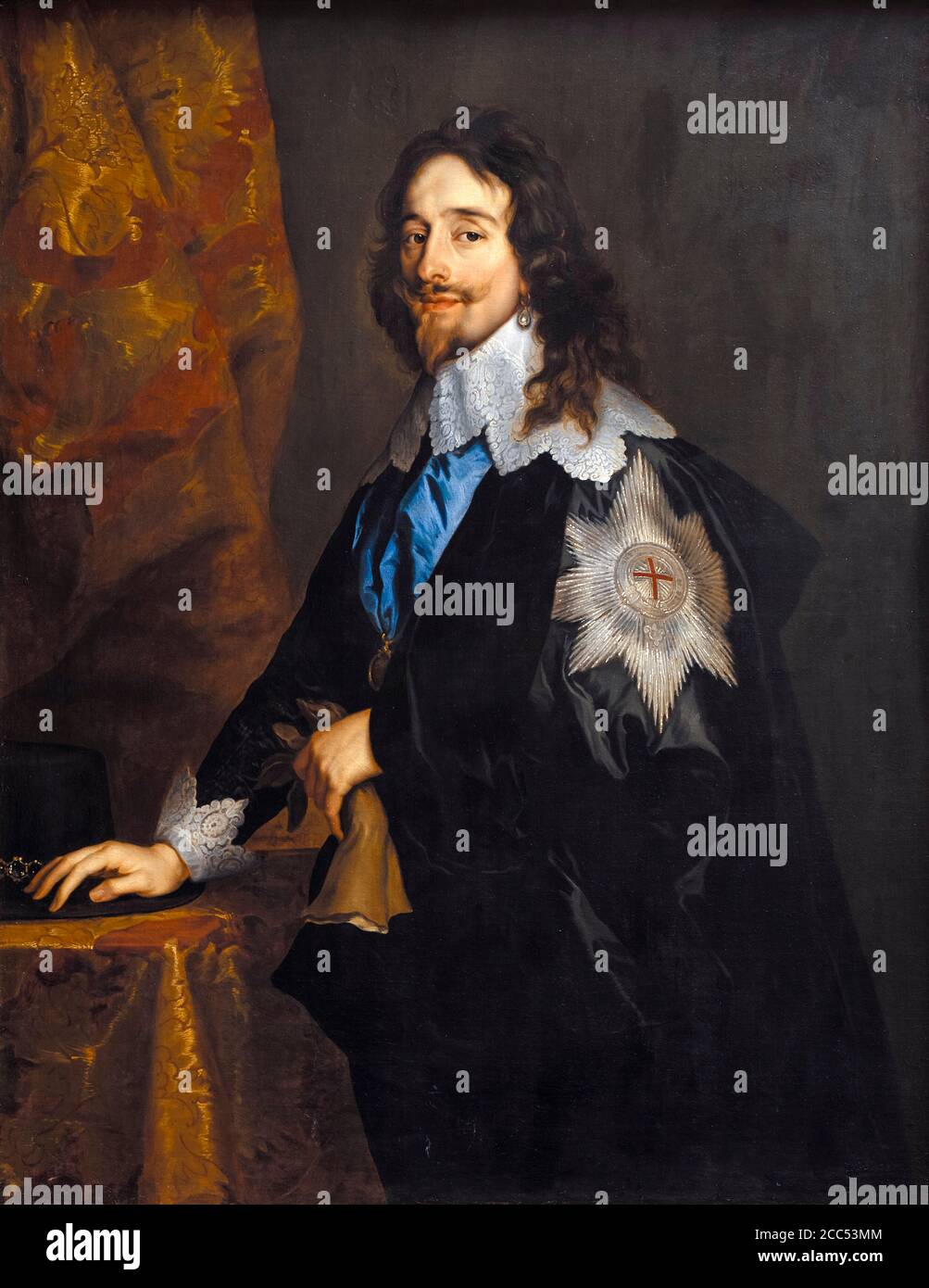 Roi Charles Ier d'Angleterre (1600-1649), portrait peint par Anthony van Dyck, 1614-1641 Banque D'Images