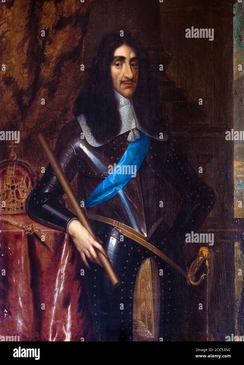 Charles Ier, (1600-1649), roi d'Angleterre, portrait peint par Simon Luttichys, 1661 Banque D'Images