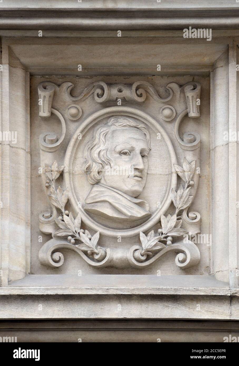 Londres, Angleterre, Royaume-Uni. Chef de John Dryden (1631 – 1700 - poète anglais, critique littéraire, traducteur et dramaturge et premier poète lauréat d'Angleterre Banque D'Images