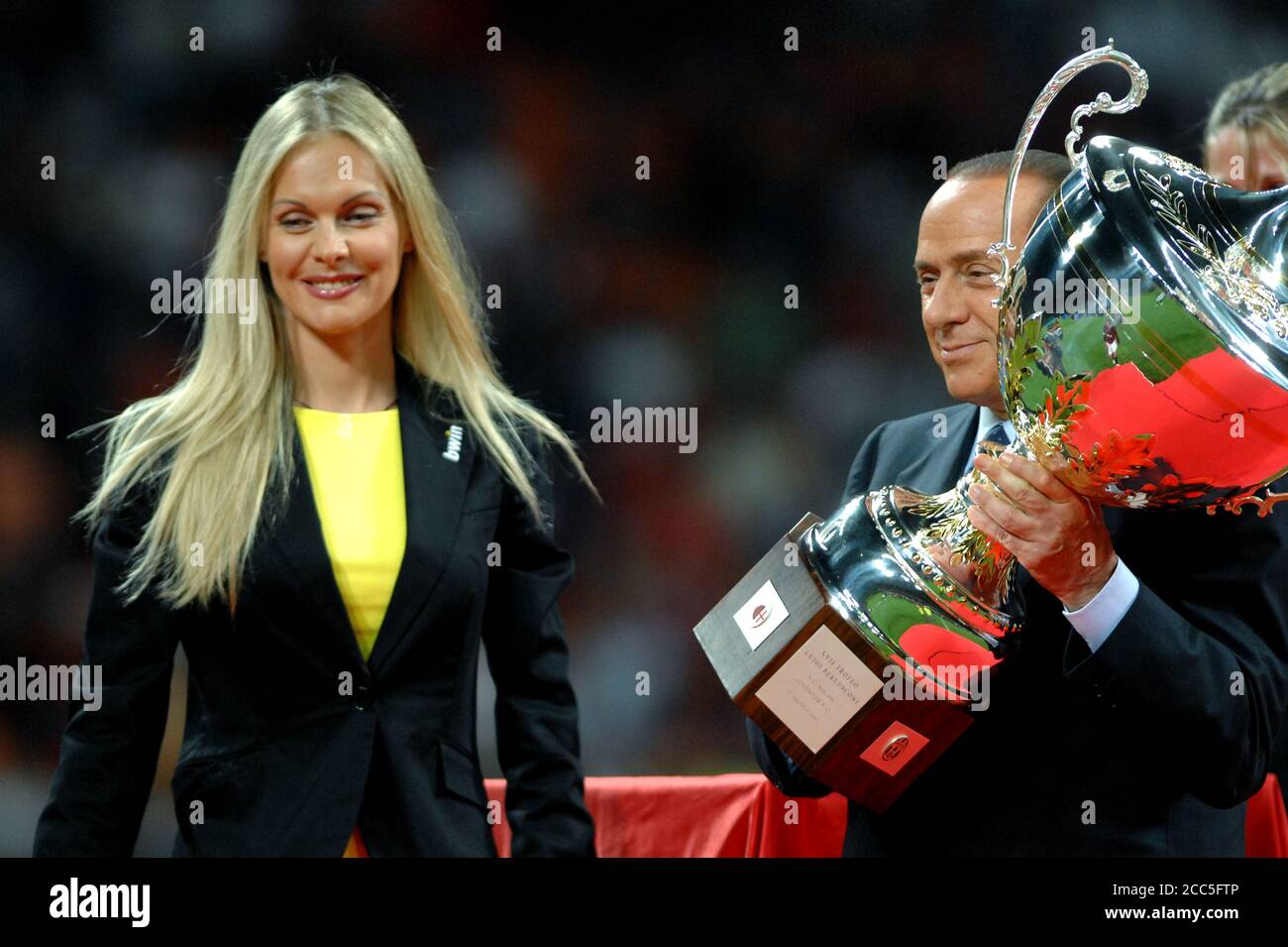 Milan Italie, 17 août 2007, Stade 'SAN SIRO', Trophée L.Berlusconi 2007 , AC Milan - FC Juventus : Président de Milan Silvio Berlusconi lors de la cérémonie de remise des prix Banque D'Images