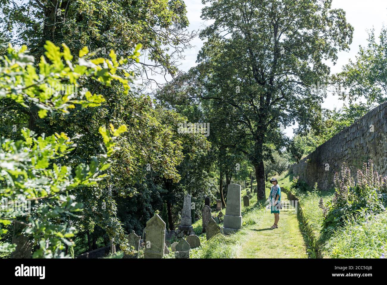 Le cimetière juif de Třebíč à partir de la première moitié du 17ème siècle inscrit sur la liste du patrimoine mondial de l'UNESCO en 2003 Banque D'Images