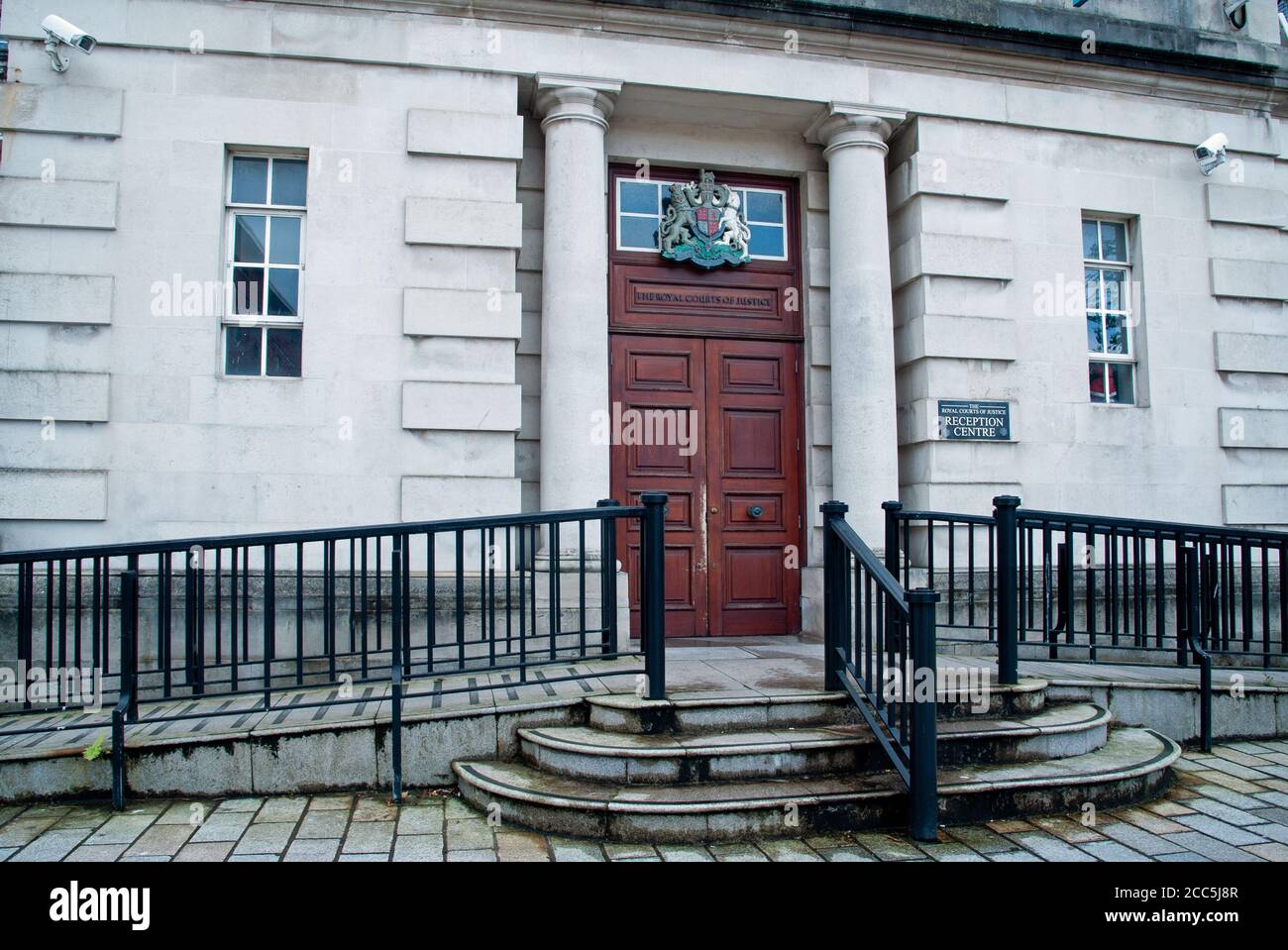 Les cours royales de justice, ville de Belfast, Irlande du Nord, Royaume-Uni Banque D'Images