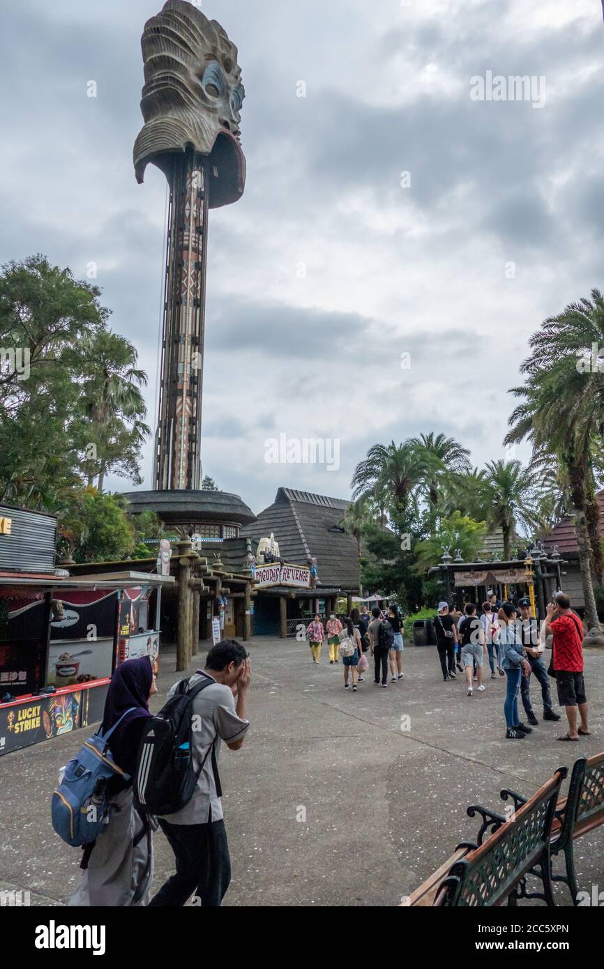 HSINCHU, TAÏWAN - 28 JUIN 2020 : visiteurs non identifiés au parc à thème de Leofoo Village, un parc à thème dans le canton de Guanxi, comté de Hsinchu Banque D'Images
