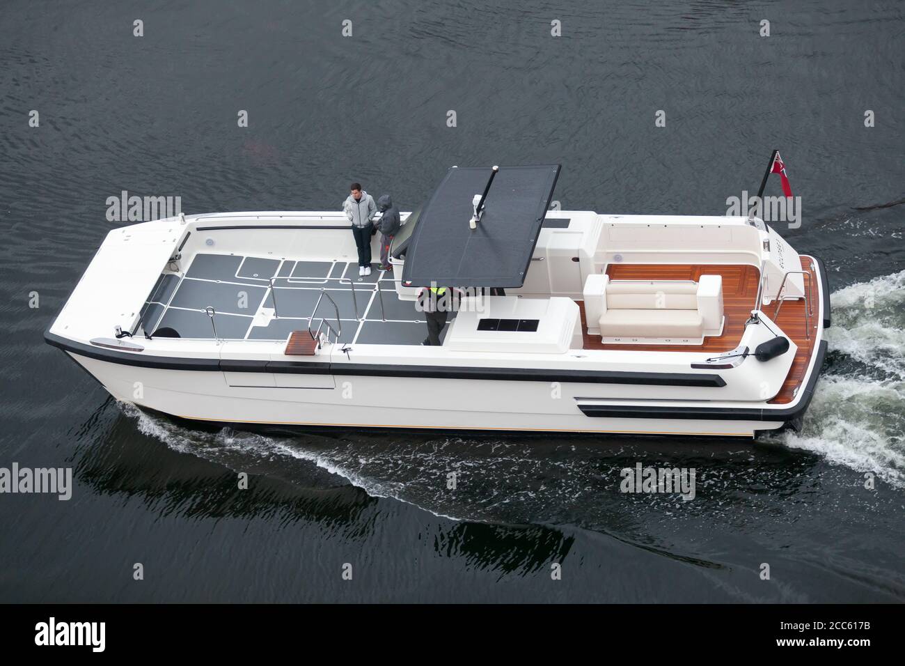 BERGEN NORVÈGE - 2015 MAI 28. Bateau tendre de l'Eclipse Mega Yacht à l'ancre à Bergen propriété de l'homme d'affaires russe et propriétaire de Chelsea F.C Roman Abr Banque D'Images