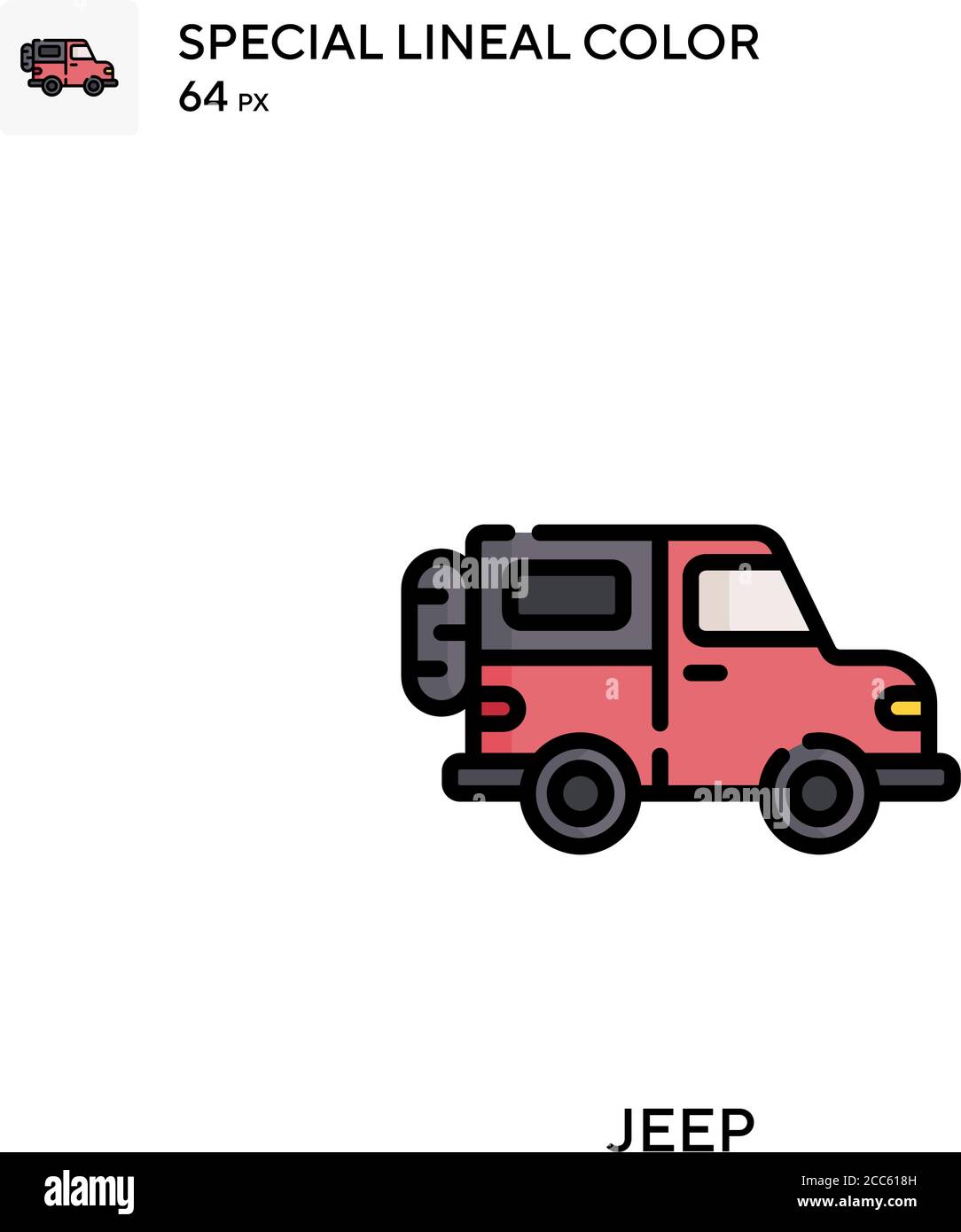 Icône de vecteur de couleur Jeep soecial. Modèle de conception de symbole d'illustration pour élément d'interface utilisateur Web mobile. Illustration de Vecteur
