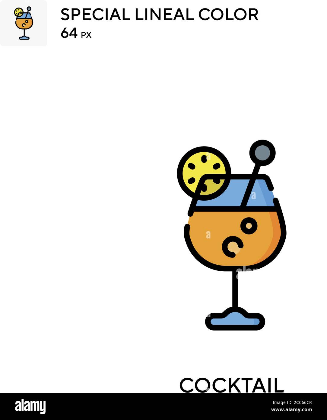 Icône représentant un vecteur de couleur de la ligne du soecial cocktail. Modèle de conception de symbole d'illustration pour élément d'interface utilisateur Web mobile. Illustration de Vecteur