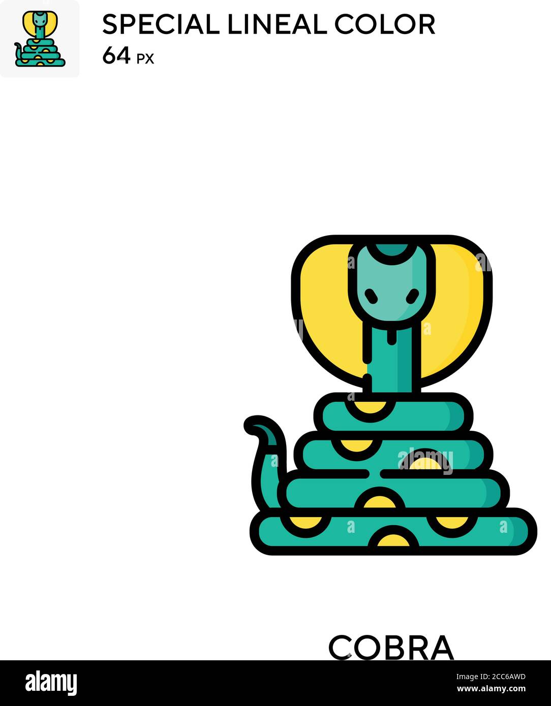 Icône de vecteur de couleur de ligne soecial Cobra. Modèle de conception de symbole d'illustration pour élément d'interface utilisateur Web mobile. Illustration de Vecteur