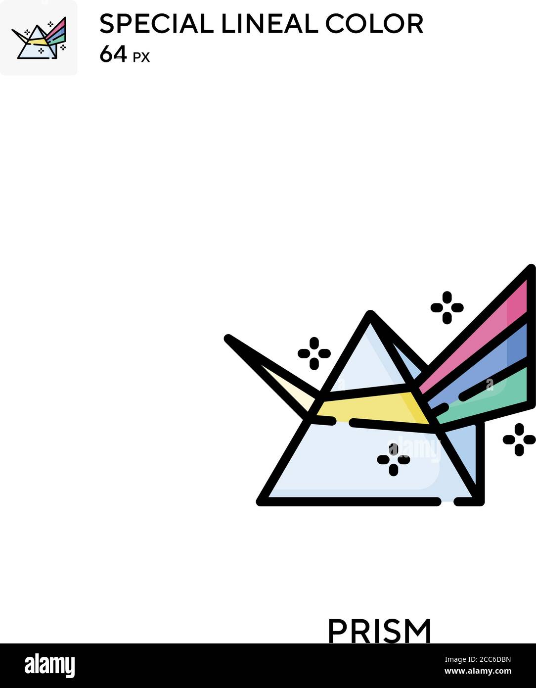 Icône de vecteur de couleur linéaire prismatique. Modèle de conception de symbole d'illustration pour élément d'interface utilisateur Web mobile. Illustration de Vecteur