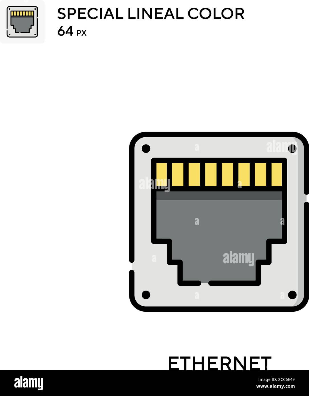 Icône de vecteur de couleur Ethernet soecial linéaire. Modèle de conception de symbole d'illustration pour élément d'interface utilisateur Web mobile. Illustration de Vecteur