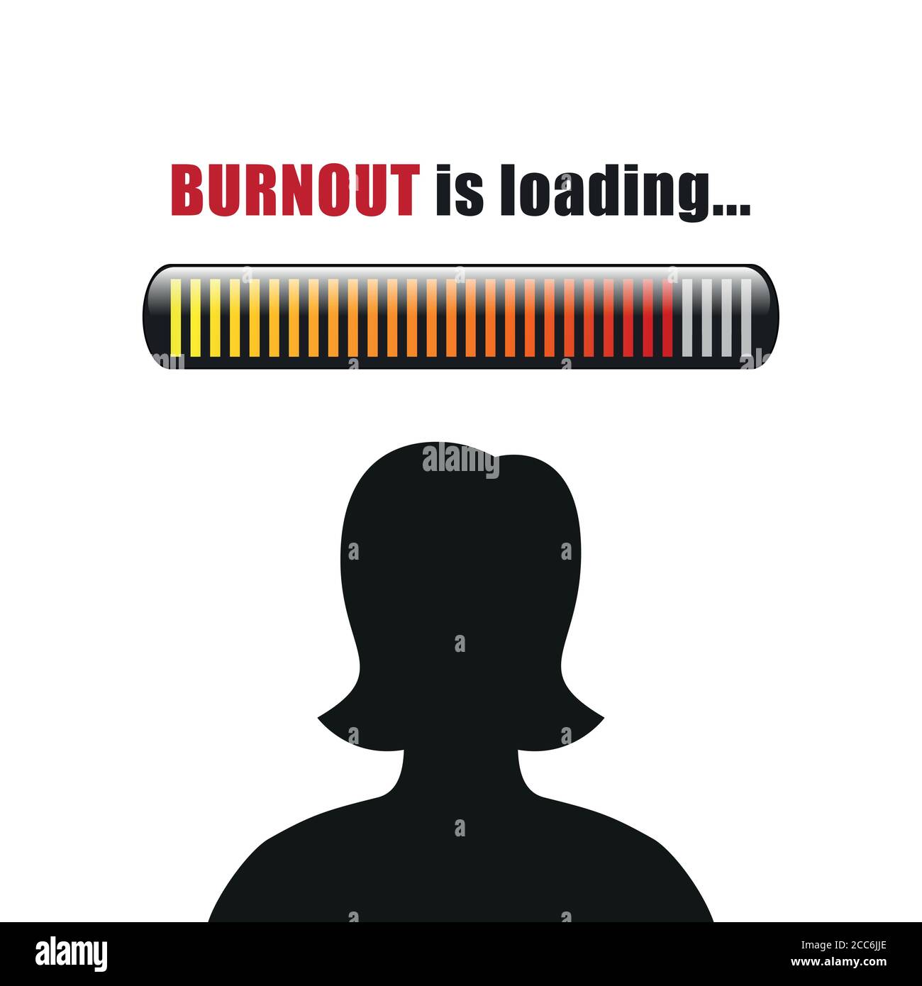 La silhouette féminine est en train de charger l'illustration vectorielle EPS10 Illustration de Vecteur