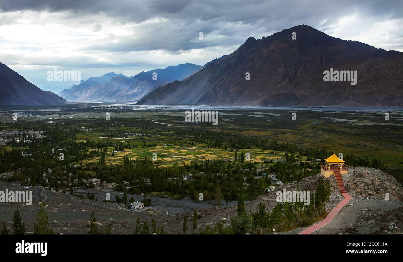 Vallée de Nubra dans le nord de l'Inde, région du Jammu-et-Cachemire Banque D'Images