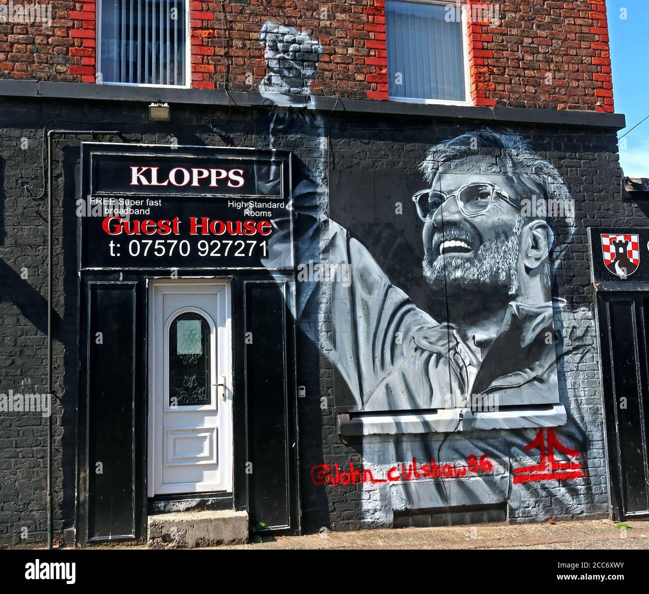 Klopps Guest House,Mainzer,184 Oakfield Rd, Anfield, Lichfield, Liverpool , Merseyside, ROYAUME-UNI, L4 0UH Banque D'Images