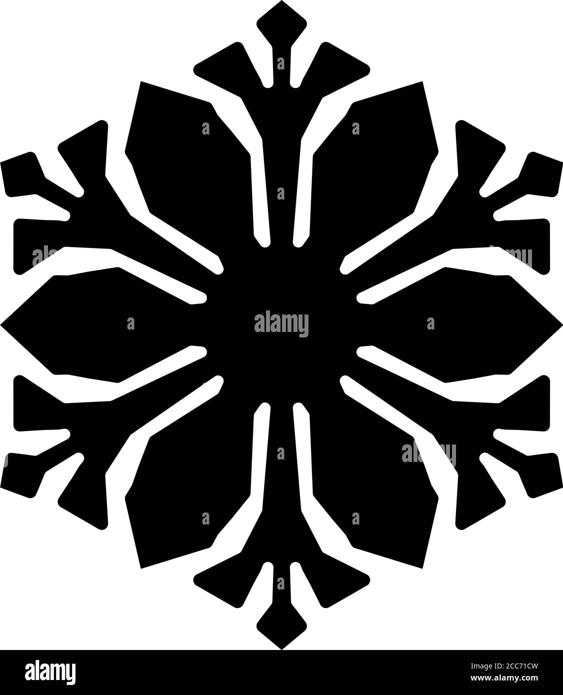 Icône flocon. Thème de Noël et d'hiver. Télévision simple illustration noir sur fond blanc. Illustration de Vecteur