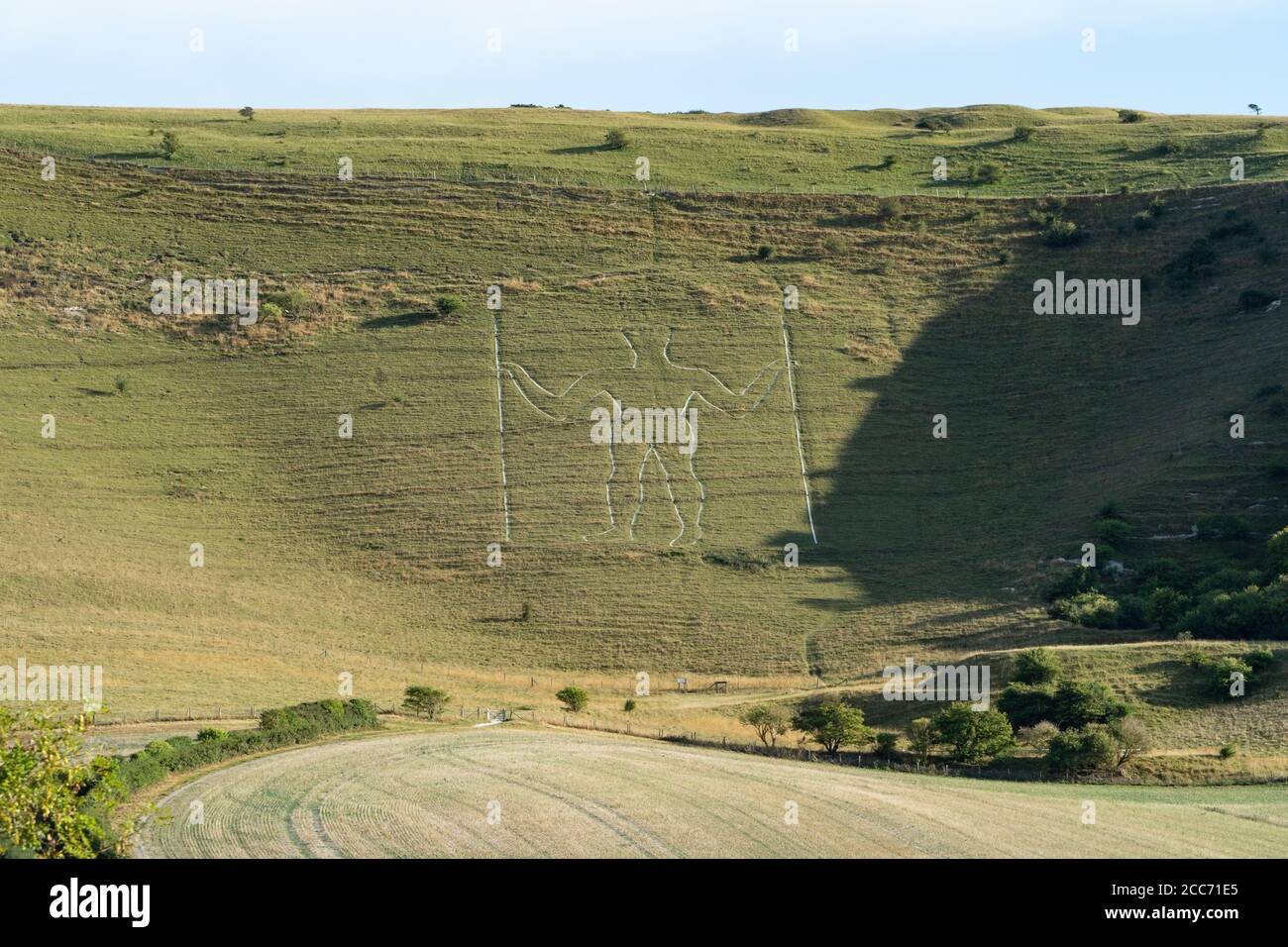 Long Man of Wilmington, Windrover Hill, Wilmington, East Sussex, Royaume-Uni Banque D'Images