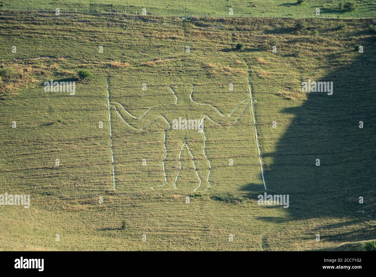 Long Man of Wilmington, Windrover Hill, Wilmington, East Sussex, Royaume-Uni Banque D'Images