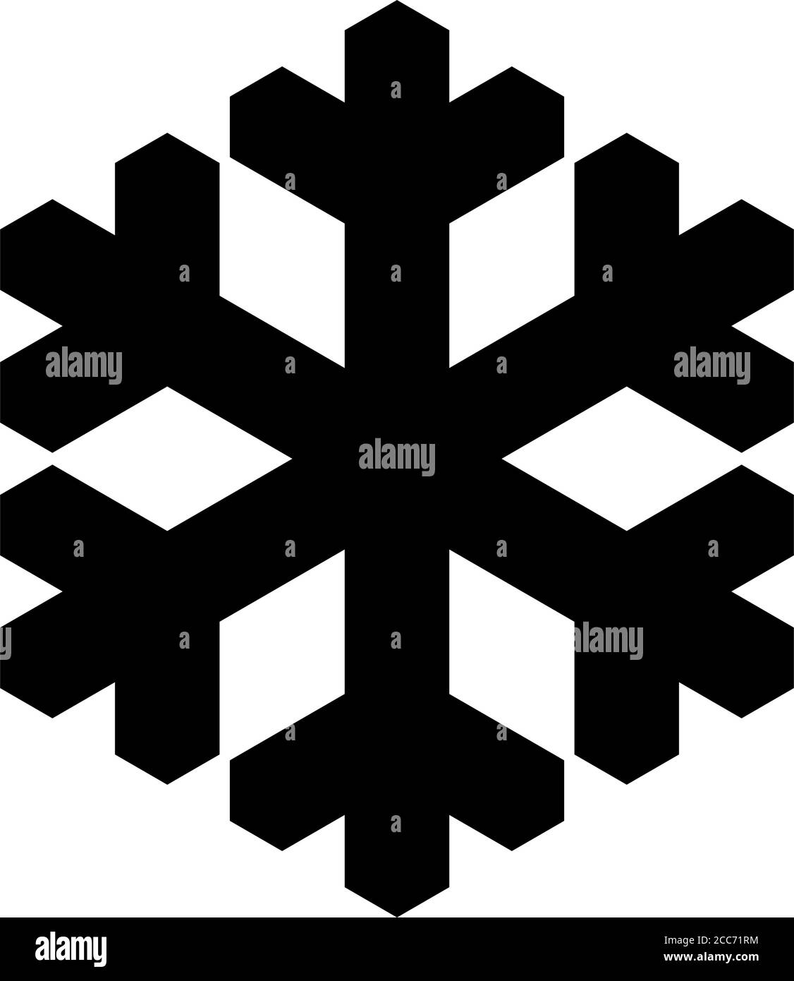 Icône flocon. Thème de Noël et d'hiver. Télévision simple illustration noir sur fond blanc. Illustration de Vecteur