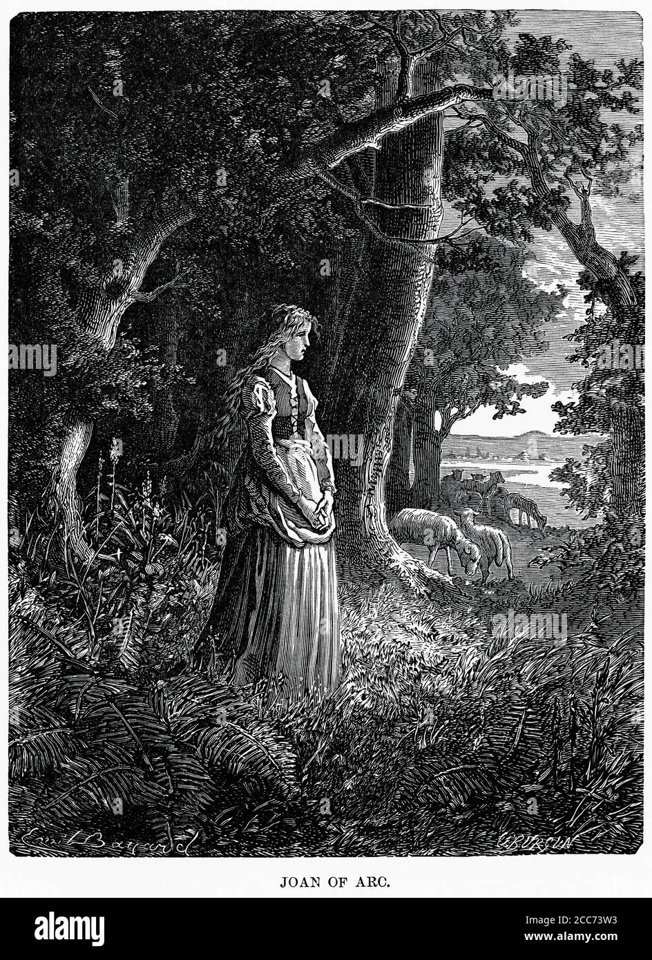 Jeanne d'Arc, Illustration, Histoire du monde de Ridpath, Volume III, par John Clark Ridpath, LL. D., Merrill & Baker Publishers, New York, 1897 Banque D'Images