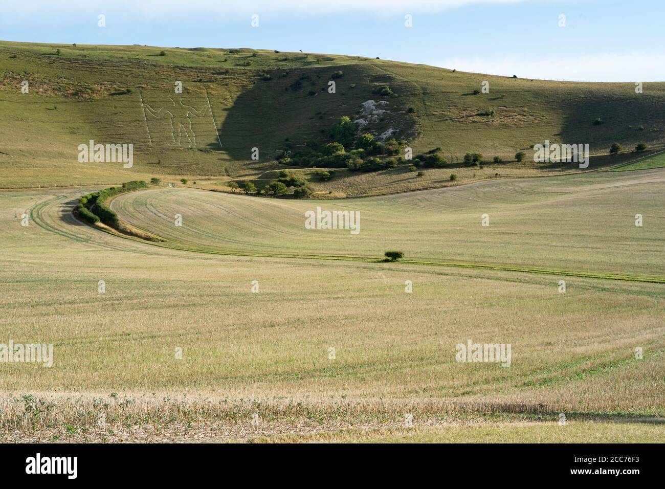 Long Man of Wilmington, Windrover Hill, Wilmington, East Sussex, Royaume-Uni Banque D'Images