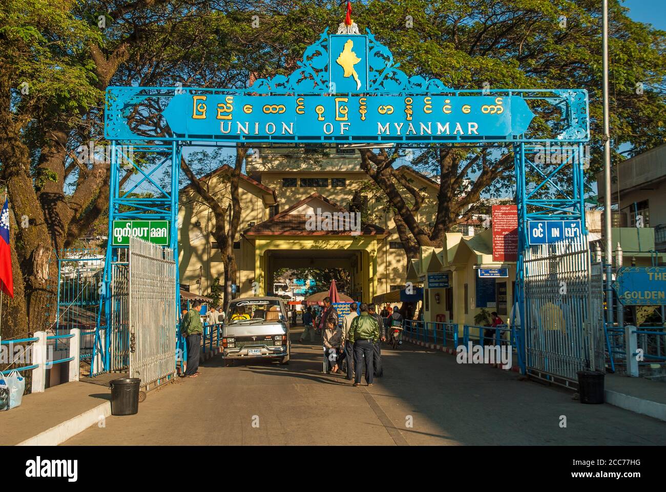 En arrivant de la Birmanie depuis Mae Sai, le point le plus au nord de la Thaïlande Banque D'Images