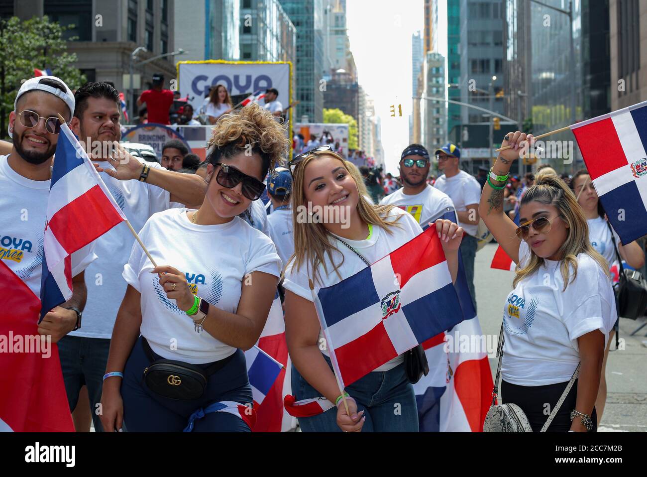 Parade de la journée dominicaine dans le centre-ville de New York. Banque D'Images