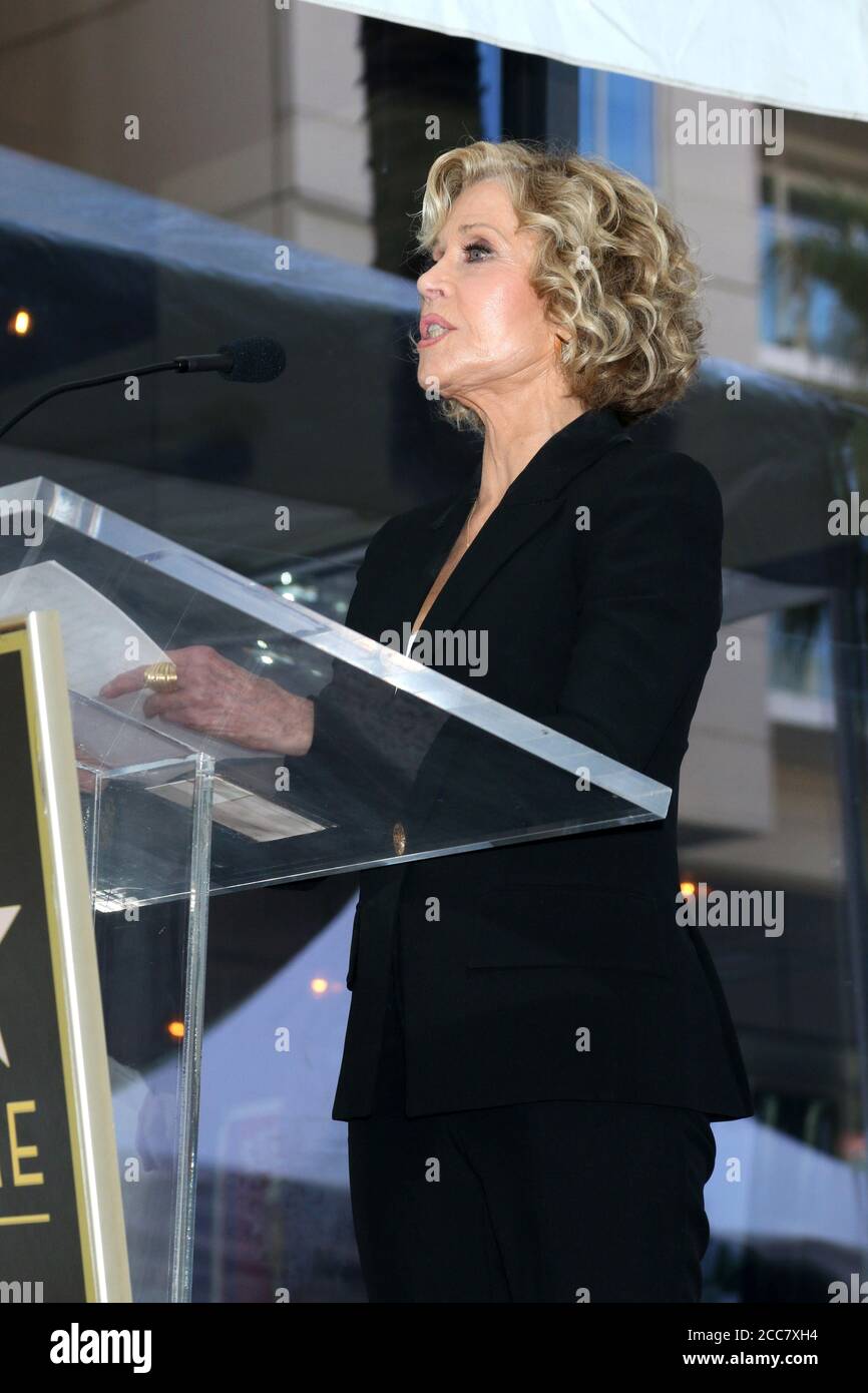 LOS ANGELES - 6 NOVEMBRE : Jane Fonda à la cérémonie du Michael Douglas Star sur le Hollywood Walk of Fame le 6 novembre 2018 à Los Angeles, CA Banque D'Images
