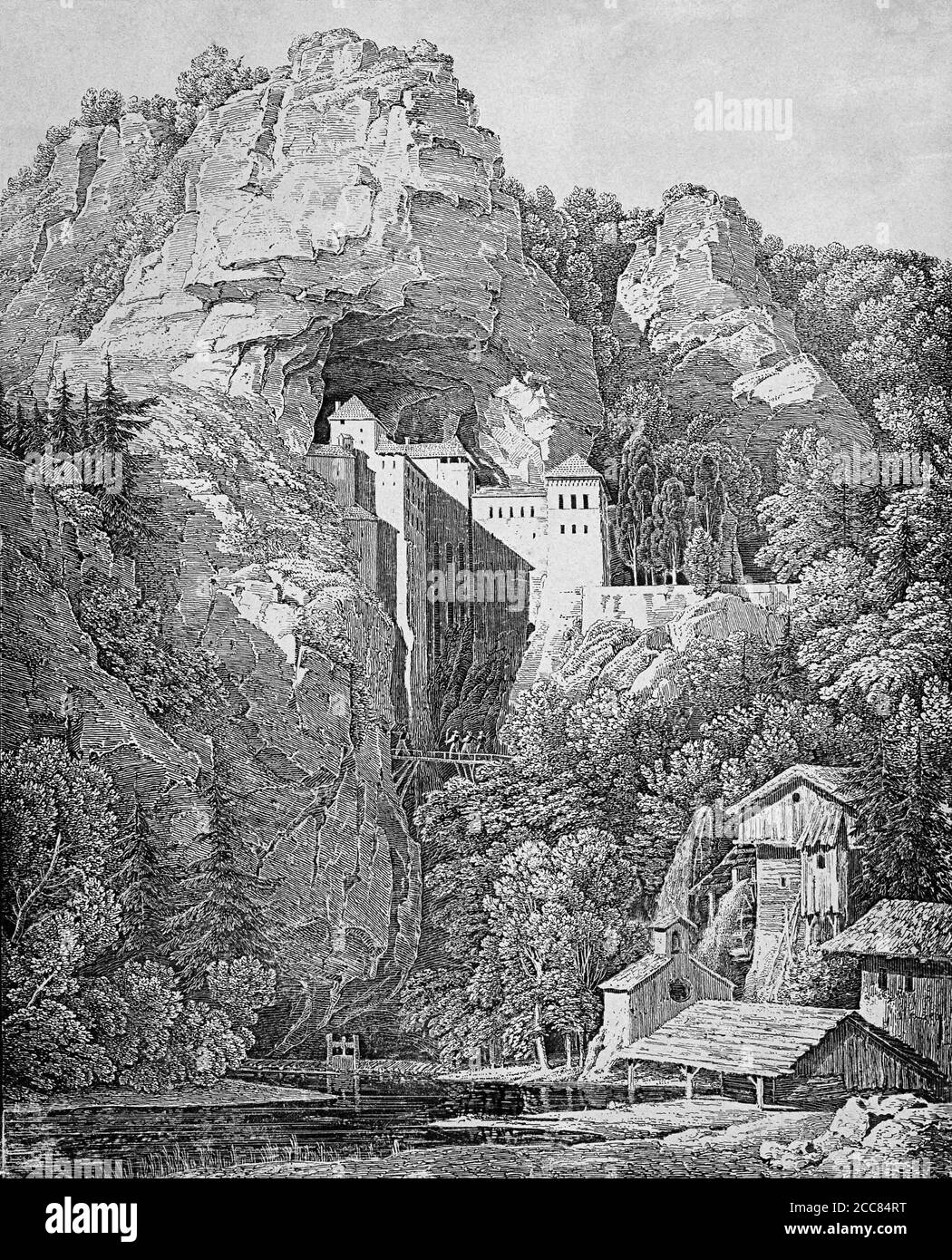 Slovénie: Château de Predjama, construit en 1570 dans le style Renaissance, Predjama, près de Postojna. Ancien château de style gothique construit au XIIIe siècle, l'actuel château de Predjama date de 1570. Le château est construit dans une grotte d'embouchure dans le centre-sud de la Slovénie, dans la région historique de l'Inner Carniola. Banque D'Images