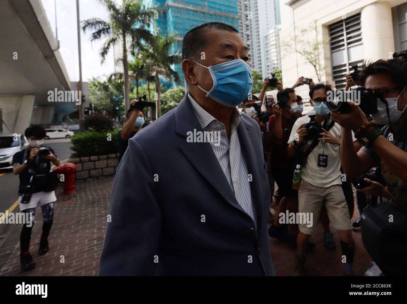 Hong Kong, CHINE. 20 août 2020. Jimmy Lai ( 71 ) un magnat des médias de Hong Kong et le fondateur de NEXT MEDIA ( Next Digital ) et APPLE DAILY sont apparus ce matin à West Kowloon court pour compte de la "menace criminelle".Aug-20, 2020 Hong Kong.ZUMA/Liau Chung-ren crédit: Liau Chung-ren/ZUMA Wire/Alay Live News Banque D'Images