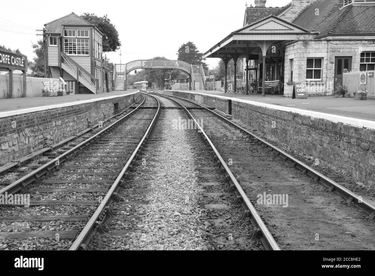Gare du château de Corfe. Banque D'Images Gare du château de Corfe. Banque D'Images