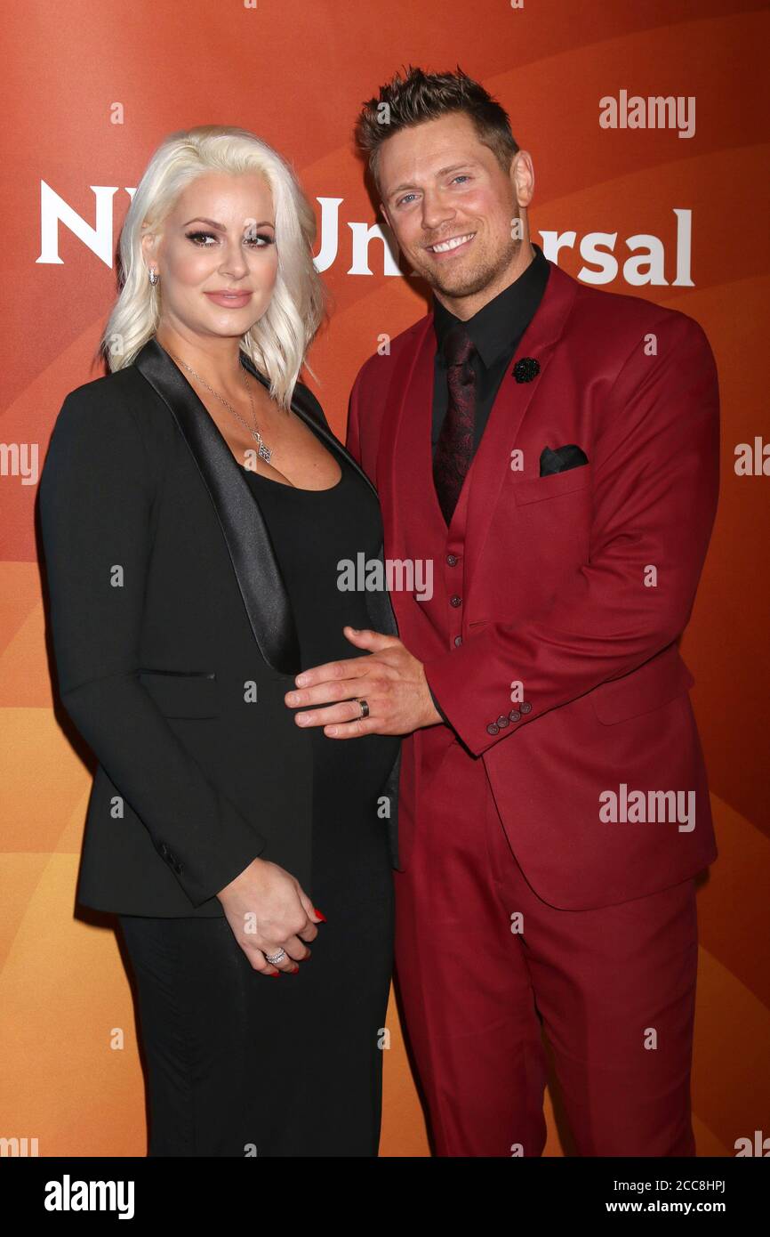 LOS ANGELES - 9 JANVIER : Maryse Ouellet, Michael Mizanin, The Miz à la NBC TCA Winter Press Tour à l'hôtel Langham Huntington le 9 janvier 2018 à Pasadena, CA Banque D'Images