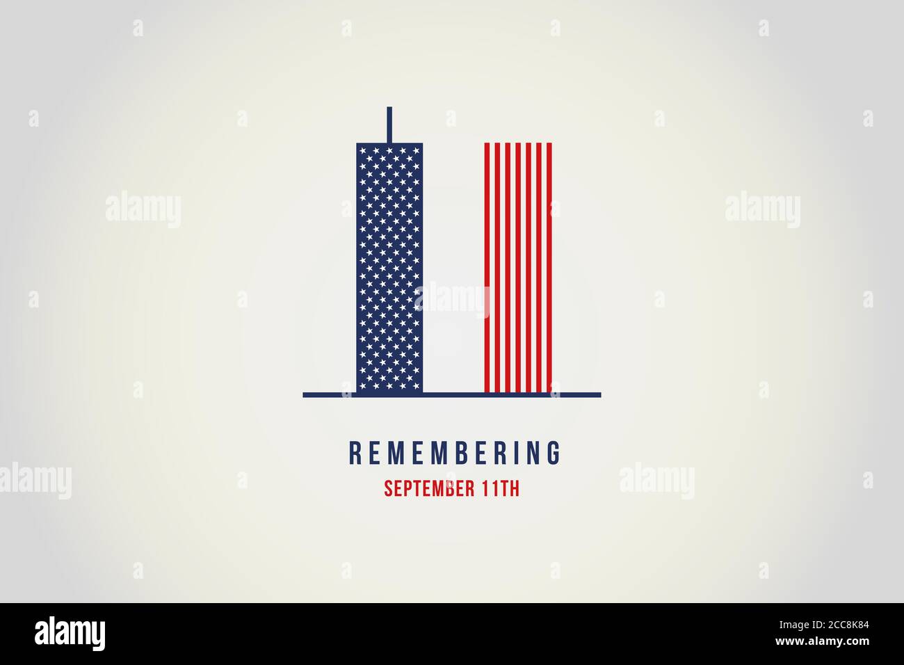 Toujours se rappeler 9 11. Le numéro neuf et les tours jumelles représentant le numéro onze. Souvenir, Patriot Day. Nous n'oublierons jamais le 11 septembre Banque D'Images