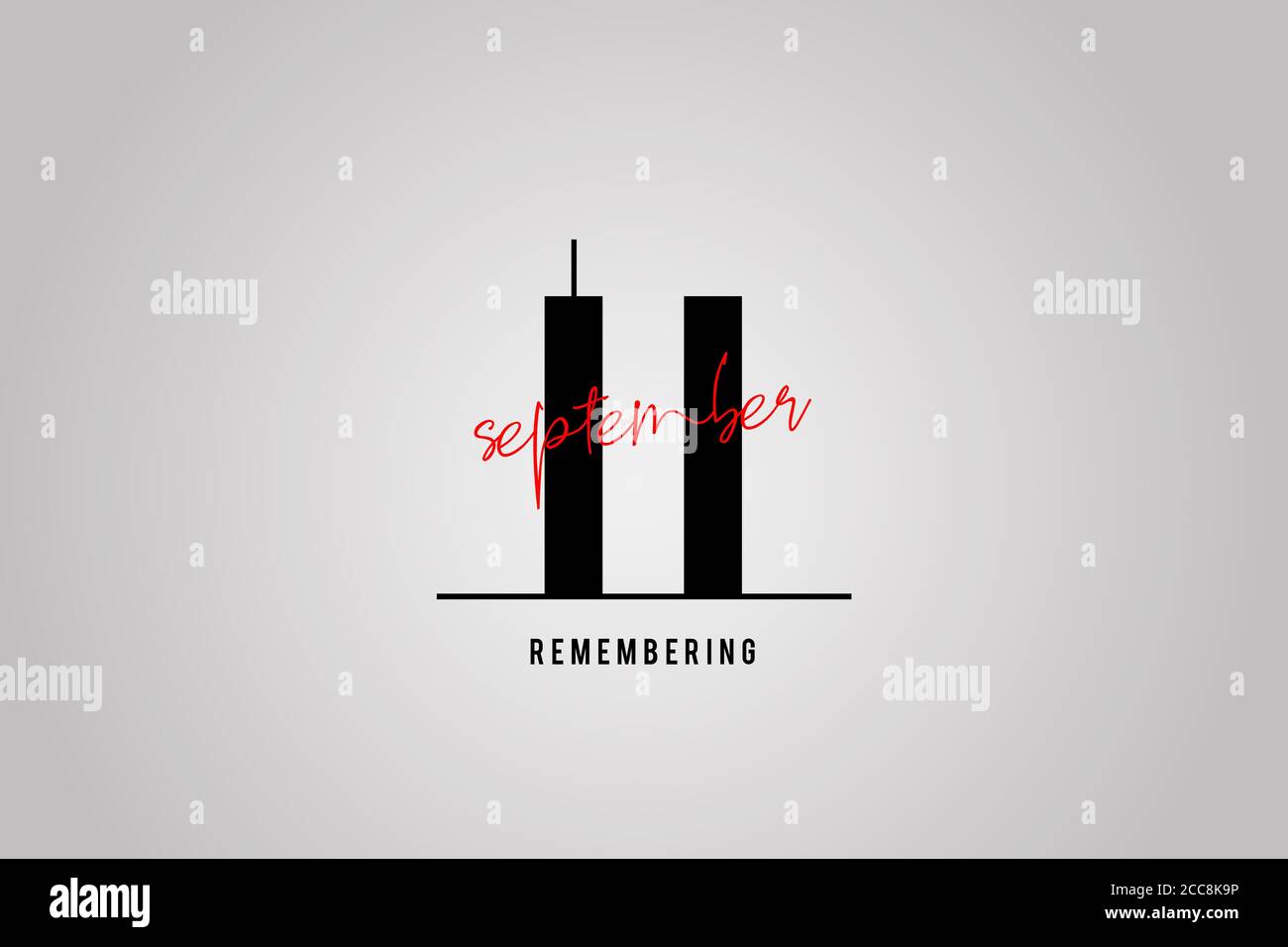 Toujours se rappeler 9 11. Le numéro neuf et les tours jumelles représentant le numéro onze. Souvenir, Patriot Day. Nous n'oublierons jamais le 11 septembre Banque D'Images
