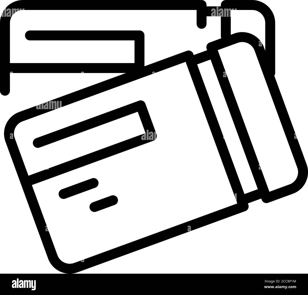 Icône de billets de train, style de contour Illustration de Vecteur