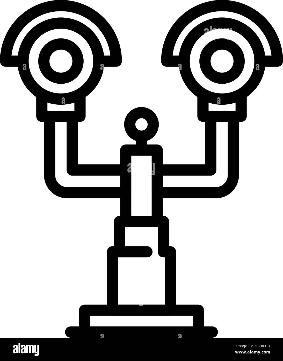 Icône de feu de circulation de train, style de contour Illustration de Vecteur