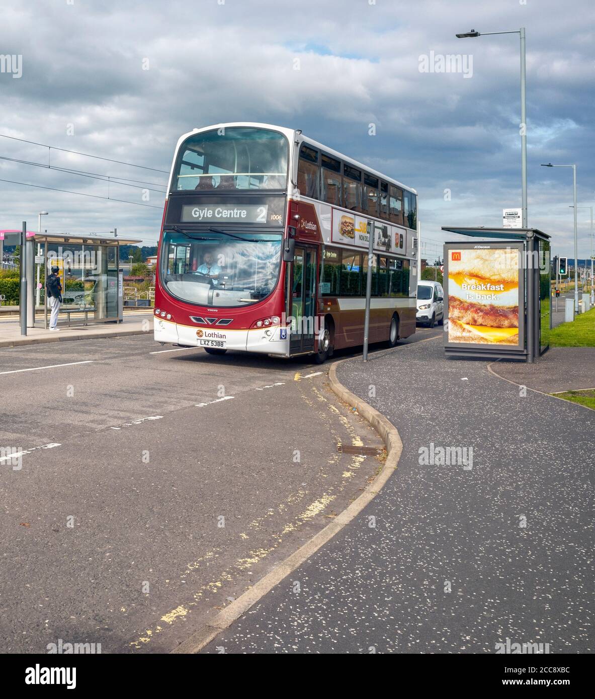 Un bus Lothian à Hermiston Gait, Édimbourg, Écosse, Royaume-Uni. Banque D'Images