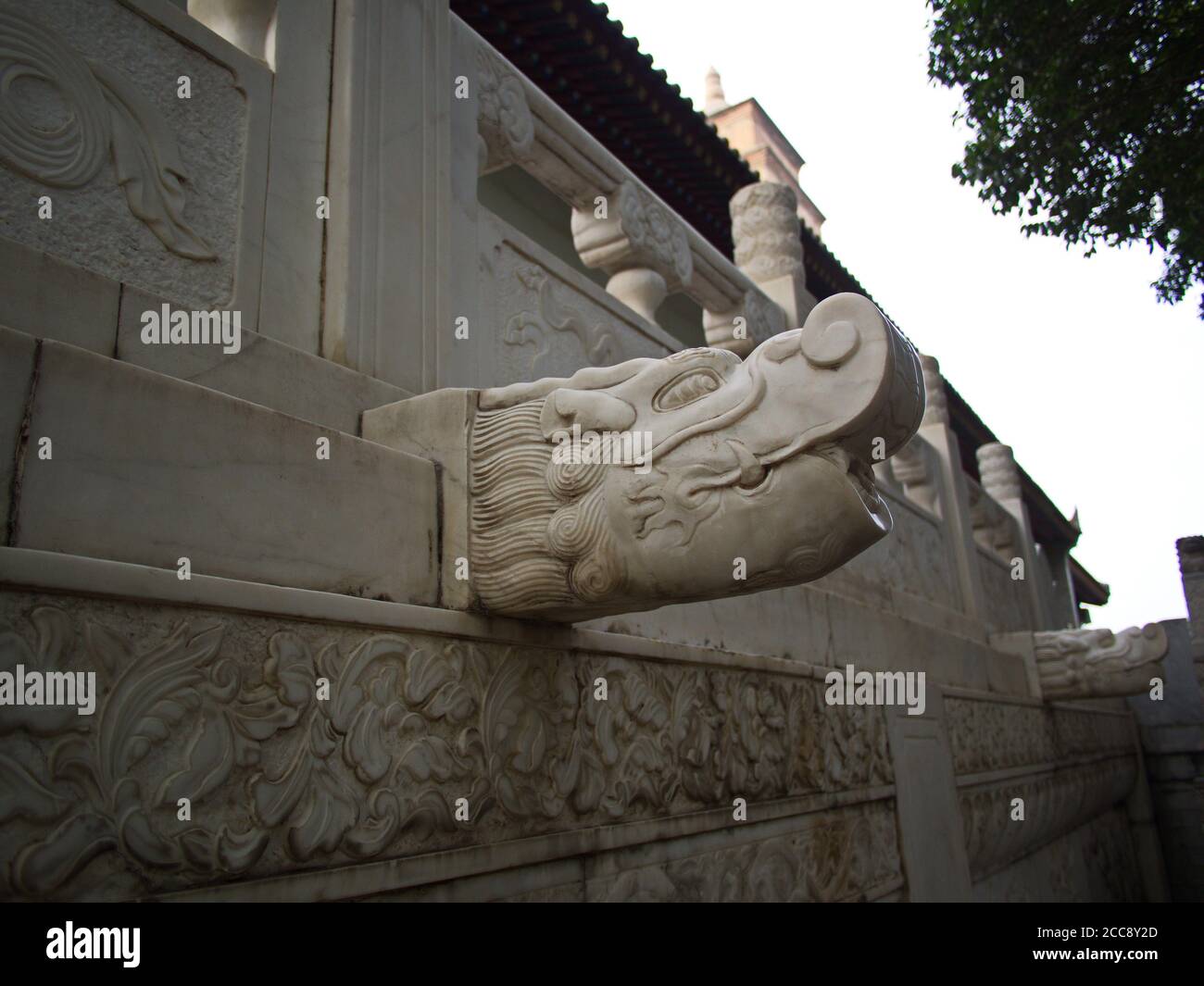 La pipe à eau ancienne de Dragon Head dans la pagode de l'OIE sauvage géante. Il a été construit en 652 pendant la dynastie Tang et avait à l'origine cinq étages. Ville de Xian, Banque D'Images