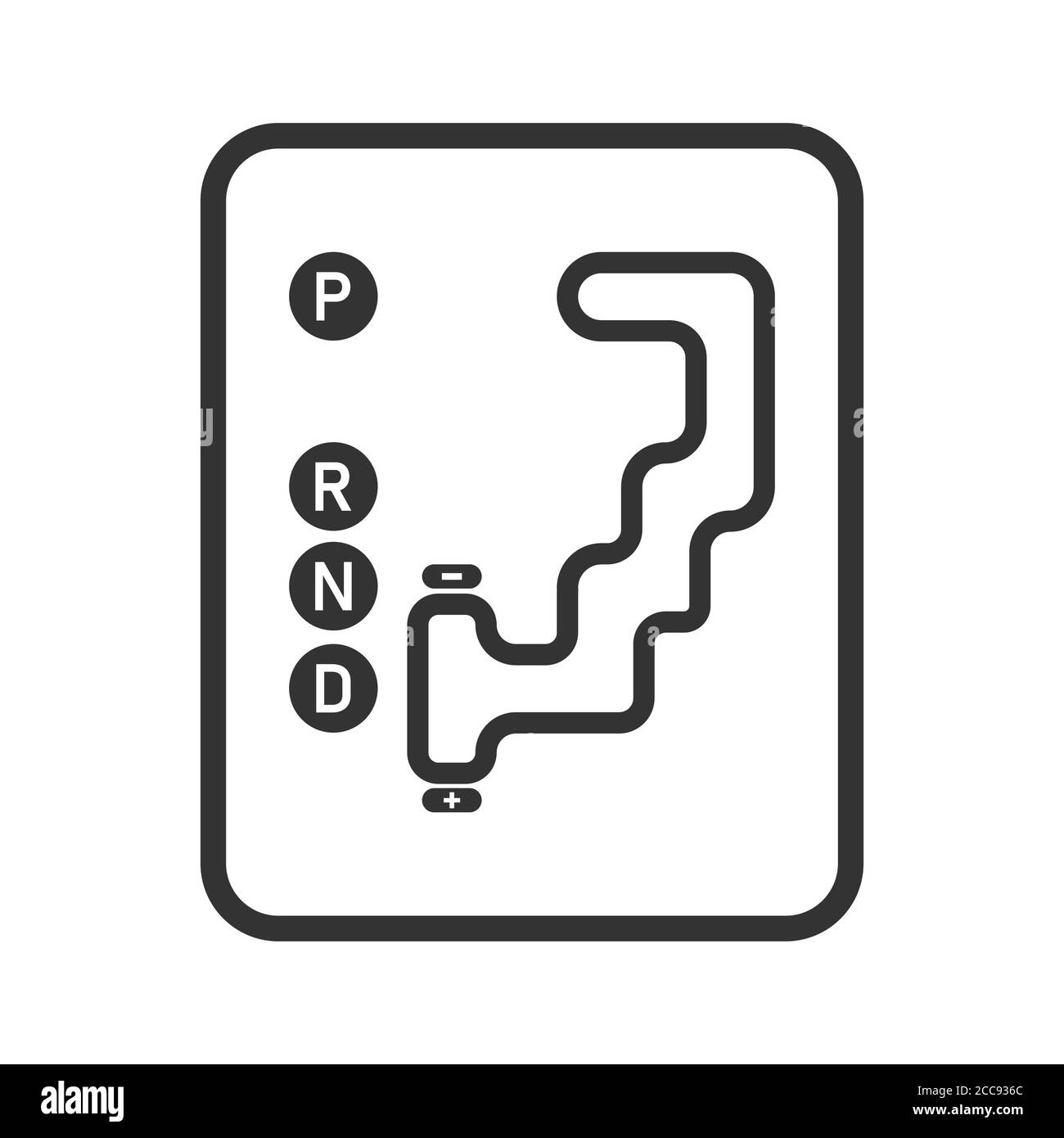 Icône de la boîte de vitesses automatique isolée sur fond blanc Illustration de Vecteur