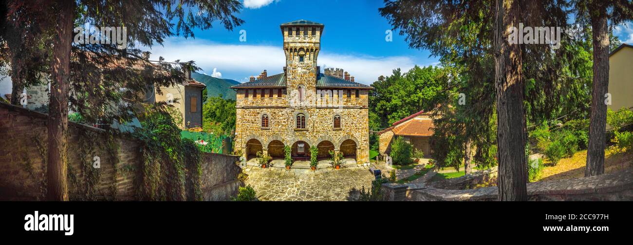 château horizontal fond petit château Manservisi près de Bologne - Emilia Région Romagna - Italie Banque D'Images