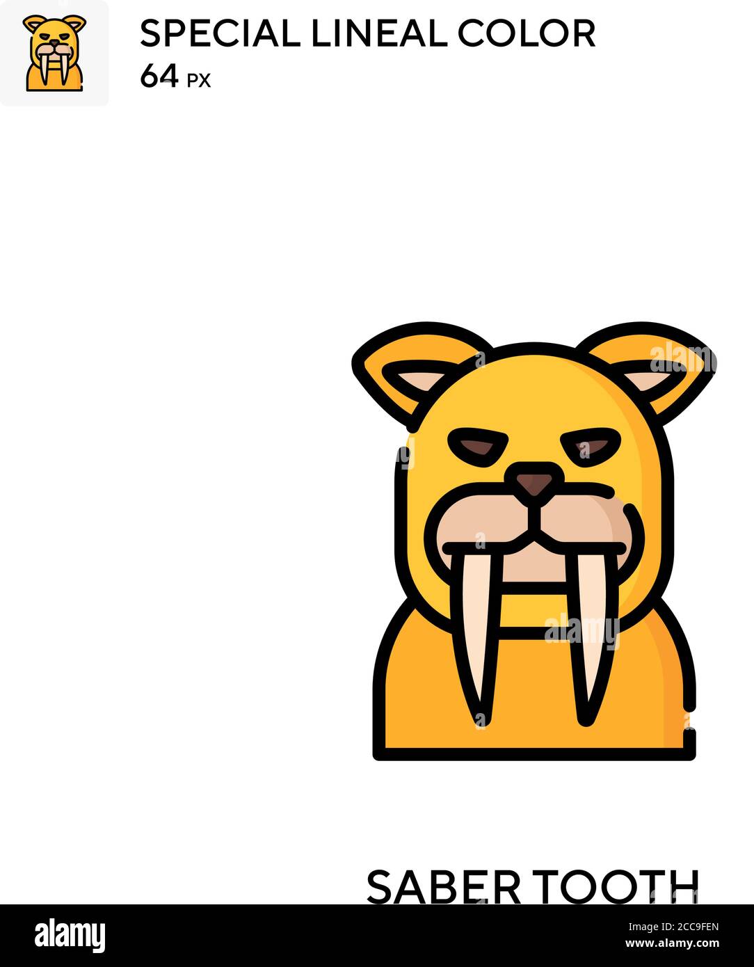 Icône de vecteur de couleur spécial Sabre tooth Lineal. Modèle de conception de symbole d'illustration pour élément d'interface utilisateur Web mobile. Illustration de Vecteur Icône de vecteur de couleur spécial Sabre tooth Lineal. Modèle de conception de symbole d'illustration pour élément d'interface utilisateur Web mobile. Illustration de Vecteur