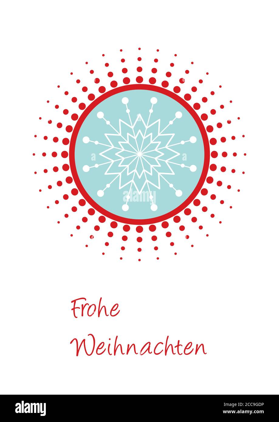 Christman illustration avec le message "Joyeux Noël" dans isolé allemand sur fond blanc Banque D'Images