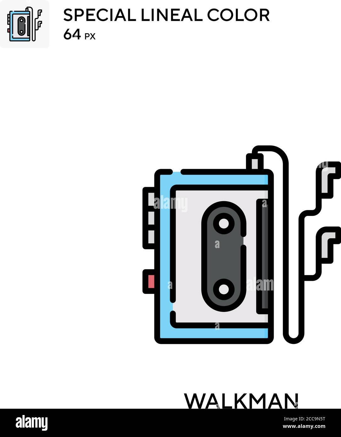 WALKMAN ® icône spéciale à vecteur couleur. Modèle de conception de symbole d'illustration pour élément d'interface utilisateur Web mobile. Illustration de Vecteur