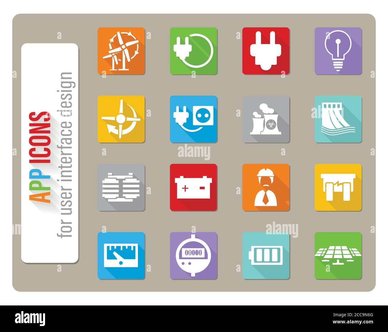 L'électricité icon set Illustration de Vecteur