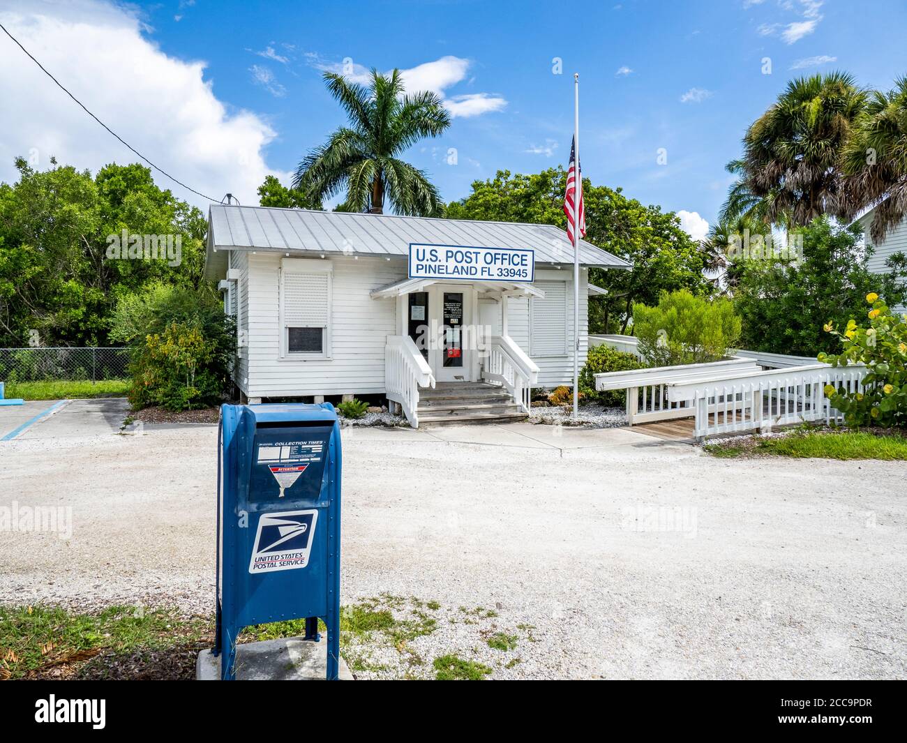 Petit bureau de poste américain rural à Pineland sur Pine Island En Floride États-Unis Banque D'Images