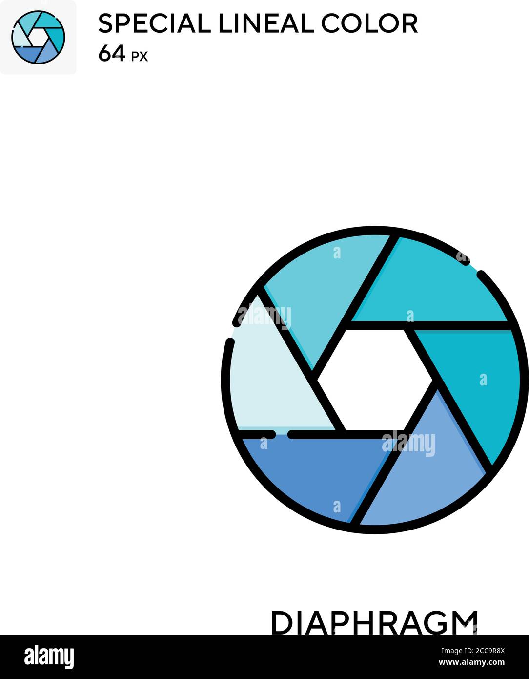 Diaphragme icône spéciale de vecteur de couleur de ligne. Modèle de conception de symbole d'illustration pour élément d'interface utilisateur Web mobile. Illustration de Vecteur