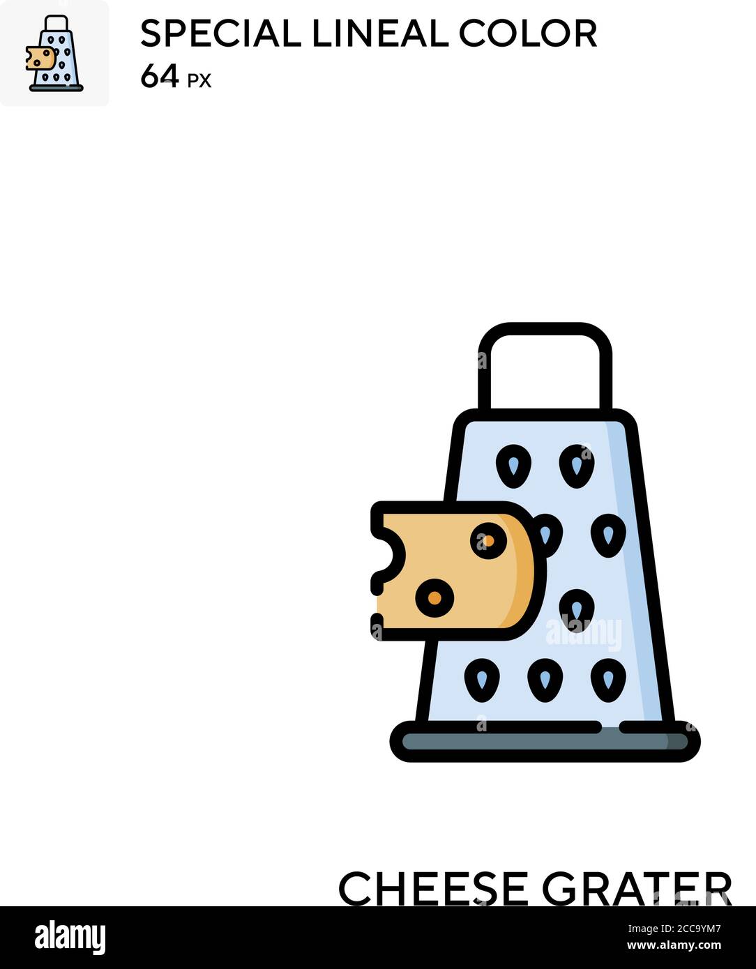 Râpe à fromage icône vectorielle de couleur spéciale. Modèle de conception de symbole d'illustration pour élément d'interface utilisateur Web mobile. Illustration de Vecteur