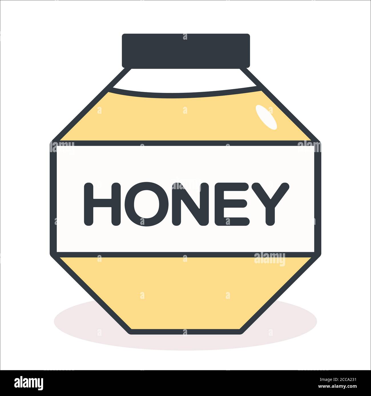 Un pot de miel frais de fleur avec étiquette Illustration de Vecteur