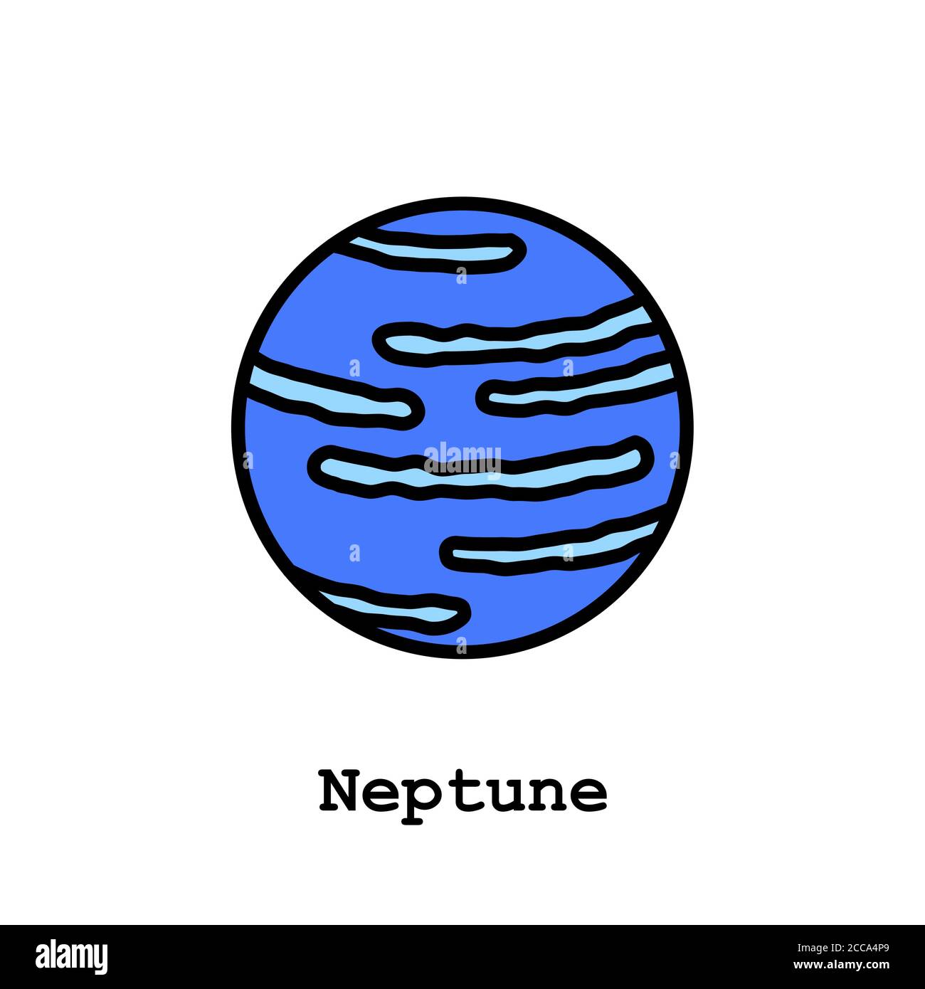 Icône de couleur de planète Neptune ligne mince, linéaire, vecteur de ...