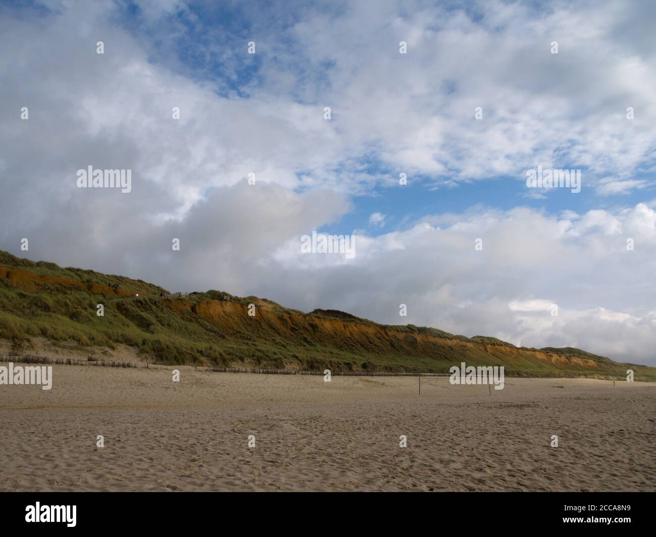Vue sur la falaise rouge entre Kampen et Wenningstedt L'île de Sylt Banque D'Images