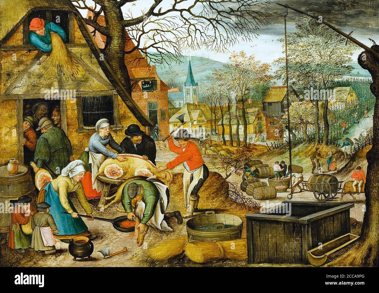 Les quatre saisons : automne. Musée : Muzeul National de Arta al Romaniei, Bucuresti. AUTEUR: PIETER BRUEGHEL LE PLUS JEUNE. Banque D'Images