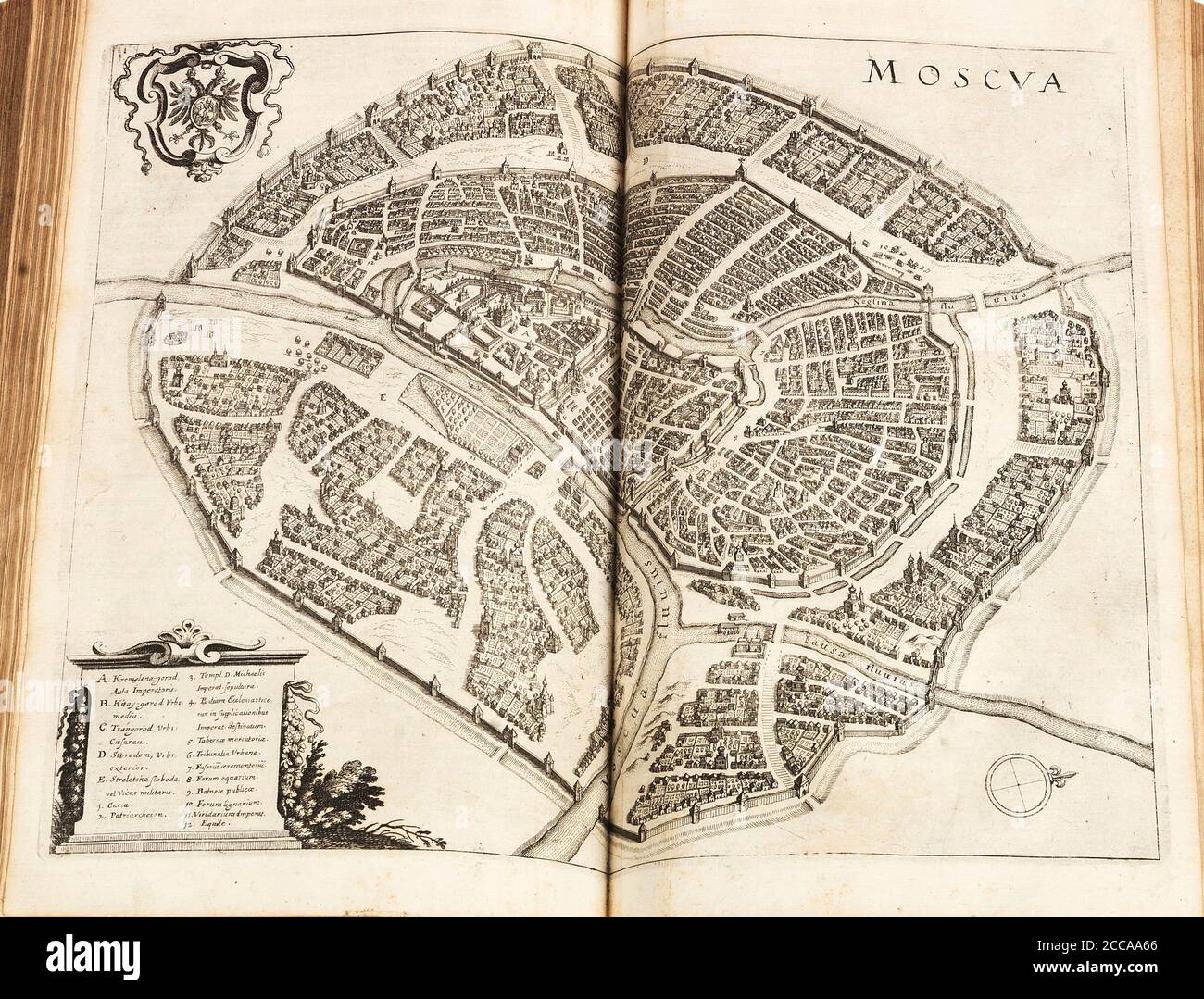 Carte de Moscou. Depuis : Newe Archontologia cosmica par Johann Ludwig Gottfried. Musée : COLLECTION PRIVÉE. Auteur: Merian, Mattäus, The Elder. Banque D'Images