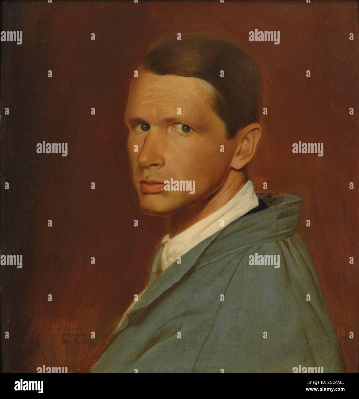 Autoportrait dans une odeur grise. Musée : COLLECTION PRIVÉE. Auteur: Vasili Ivanovitch Shukhaev. Banque D'Images
